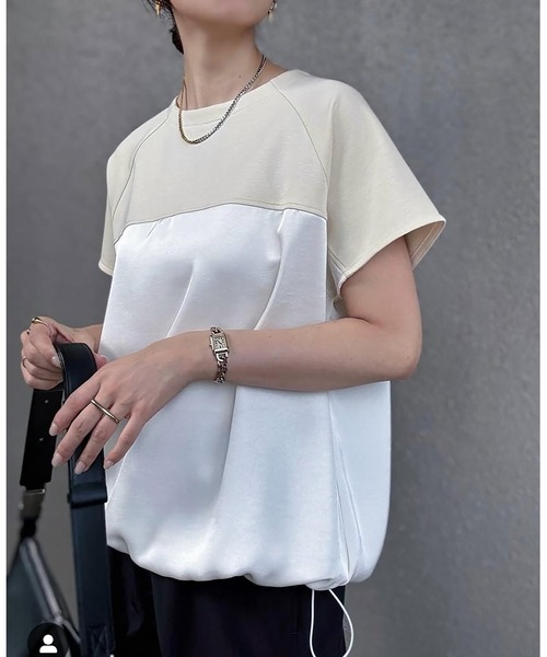 tシャツ ライトダンボールサテンドッキングショートスリーブプルオーバー レディース セール】ライトダンボールサテンドッキングショートスリーブプル