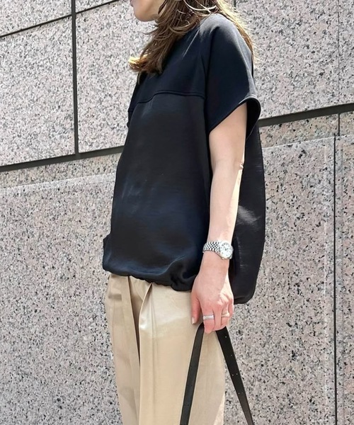 tシャツ ライトダンボールサテンドッキングショートスリーブプルオーバー レディース セール】ライトダンボールサテンドッキングショートスリーブプル