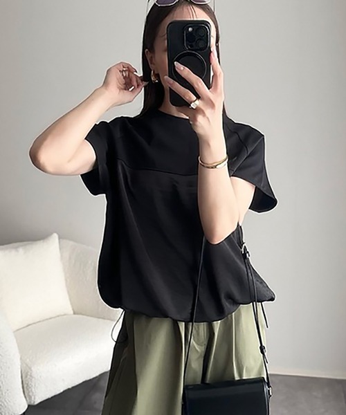 tシャツ ライトダンボールサテンドッキングショートスリーブプルオーバー レディース セール】ライトダンボールサテンドッキングショートスリーブプル