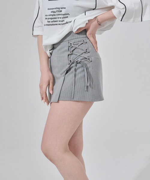 ENVYM（アンビー）の「レースアップラップSK（スカート・レディース・ブラック/グレー・SMALL/MEDIUM）」の8枚目の写真