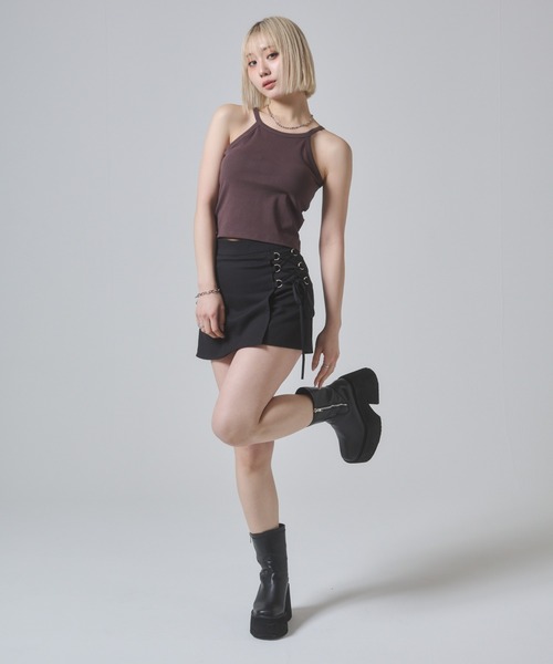 ENVYM（アンビー）の「レースアップラップSK（スカート・レディース・ブラック/グレー・SMALL/MEDIUM）」の9枚目の写真