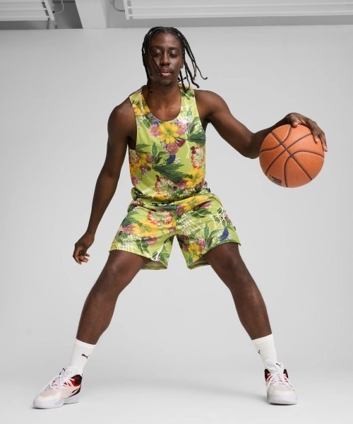 PUMA（プーマ）の「PUMA DUNKED IN FLORALS JERSEY（プーマ ダンク イン フローラル ジャージ）（タンクトップ・メンズ・グリーン系・LARGE/MEDIUM/X-LARGE）」の5枚目の写真