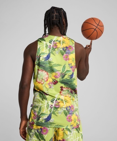 PUMA（プーマ）の「PUMA DUNKED IN FLORALS JERSEY（プーマ ダンク イン フローラル ジャージ）（タンクトップ・メンズ・グリーン系・LARGE/MEDIUM/X-LARGE）」の6枚目の写真