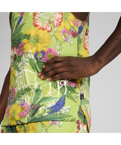 PUMA（プーマ）の「PUMA DUNKED IN FLORALS JERSEY（プーマ ダンク イン フローラル ジャージ）（タンクトップ・メンズ・グリーン系・LARGE/MEDIUM/X-LARGE）」の7枚目の写真
