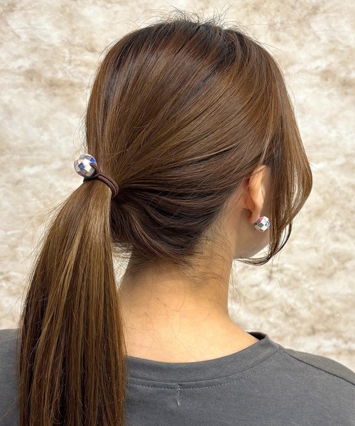 メグえもん様お取り置き№3078 ドーム型フラワーレジンヘアゴム BLAZE（手芸） ヘアゴム レジン フラワー ドライフラワー 花