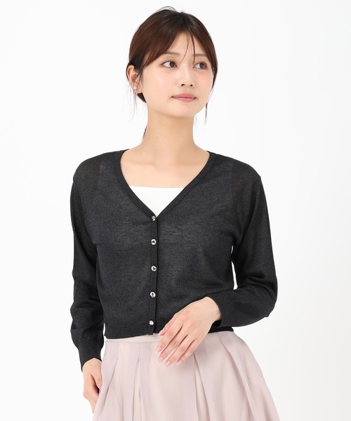 MISCH MASCH(ミッシュマッシュ)の「ラメシアーVネックカーディガン(カーディガン/ボレロ・レディース・ブラック/ブルー/グレー/ホワイト・フリ-)」の14枚目の写真