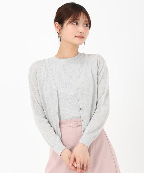 MISCH MASCH(ミッシュマッシュ)の「ラメシアーVネックカーディガン(カーディガン/ボレロ・レディース・ブラック/ブルー/グレー/ホワイト・フリ-)」の16枚目の写真