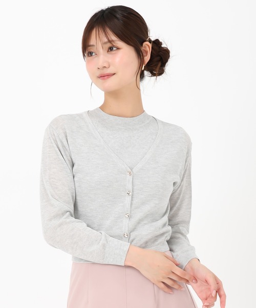 MISCH MASCH(ミッシュマッシュ)の「ラメシアーVネックカーディガン(カーディガン/ボレロ・レディース・ブラック/ブルー/グレー/ホワイト・フリ-)」の20枚目の写真