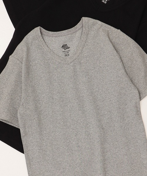 JEMORGAN（ジェーイーモーガン）の「【JEMORGAN / ジェーイーモーガン】テレコ半袖ＶネックＴシャツ（Tシャツ/カットソー・メンズ・グレー/ホワイト/ブラック・M/L/XL）」の3枚目の写真
