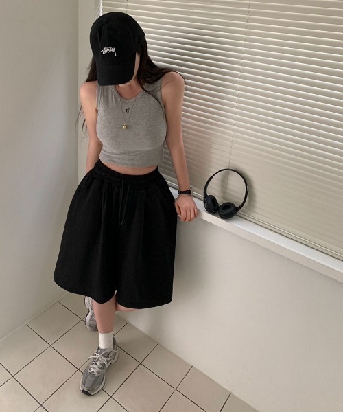 BEIDELLI（ベイデリー）の「[MADE] ビーチバミューダトレーニングパンツ（スウェットパンツ・レディース・グレー/ブラック・FREE）」の9枚目の写真