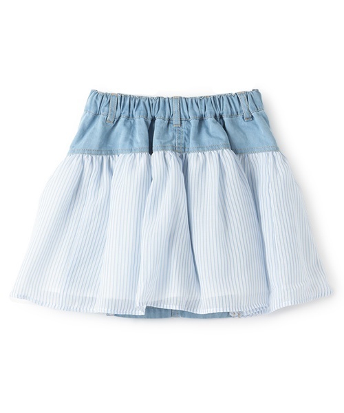 kate spade new york kids(ケイトスペードニューヨーク)の「ガールズ ストライプ切り替えデニムスカート(スカート・キッズ・サックスブルー・140cm/150cm/160cm)」の8枚目の写真