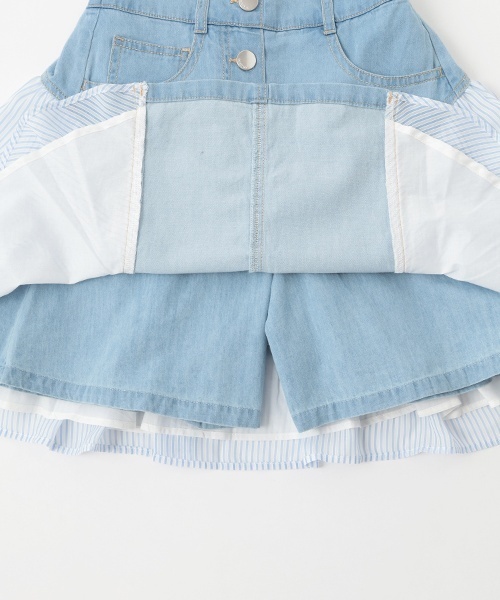 kate spade new york kids(ケイトスペードニューヨーク)の「ガールズ ストライプ切り替えデニムスカート(スカート・キッズ・サックスブルー・140cm/150cm/160cm)」の3枚目の写真