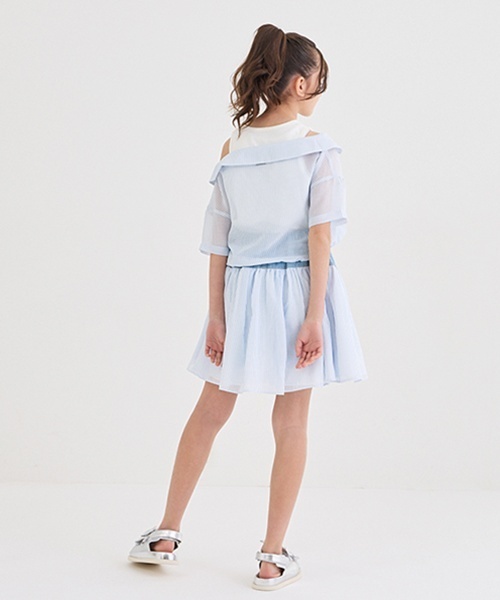 kate spade new york kids(ケイトスペードニューヨーク)の「ガールズ ストライプ切り替えデニムスカート(スカート・キッズ・サックスブルー・140cm/150cm/160cm)」の10枚目の写真