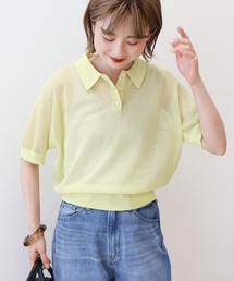 AMERICAN HOLIC | ウォッシャブル シアーニット半袖ポロシャツ(ポロシャツ)