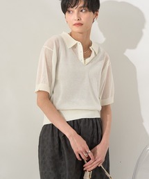 AMERICAN HOLIC | ウォッシャブル シアーニット半袖ポロシャツ(ポロシャツ)