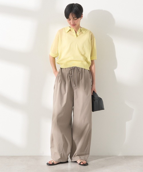 AMERICAN HOLIC（アメリカンホリック）の「ウォッシャブル シアーニット半袖ポロシャツ（ポロシャツ・レディース・アイボリー/ブラック/その他6・M/L）」の11枚目の写真