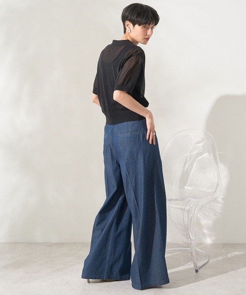 AMERICAN HOLIC（アメリカンホリック）の「ウォッシャブル シアーニット半袖ポロシャツ（ポロシャツ・レディース・アイボリー/ブラック/その他6・M/L）」の19枚目の写真