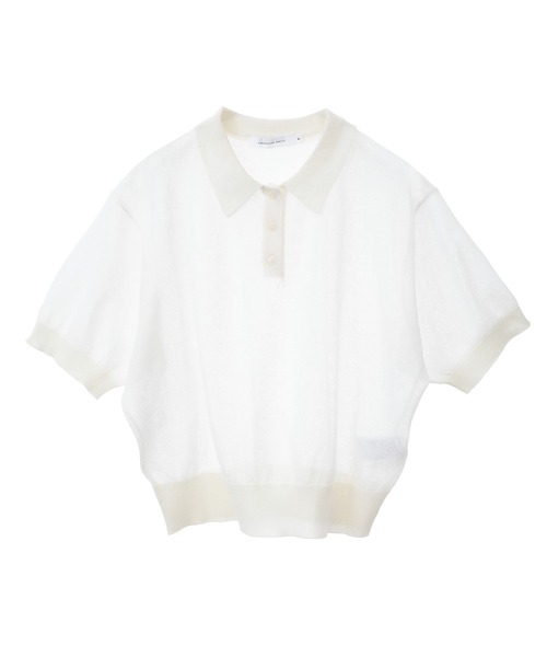 AMERICAN HOLIC（アメリカンホリック）の「ウォッシャブル シアーニット半袖ポロシャツ（ポロシャツ・レディース・アイボリー/ブラック/その他6・M/L）」の20枚目の写真