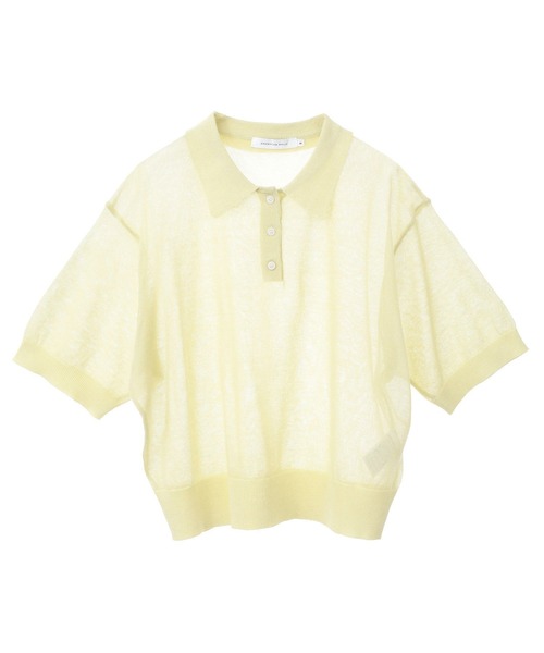 AMERICAN HOLIC（アメリカンホリック）の「ウォッシャブル シアーニット半袖ポロシャツ（ポロシャツ・レディース・アイボリー/ブラック/その他6・M/L）」の21枚目の写真