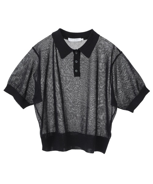 AMERICAN HOLIC（アメリカンホリック）の「ウォッシャブル シアーニット半袖ポロシャツ（ポロシャツ・レディース・アイボリー/ブラック/その他6・M/L）」の22枚目の写真