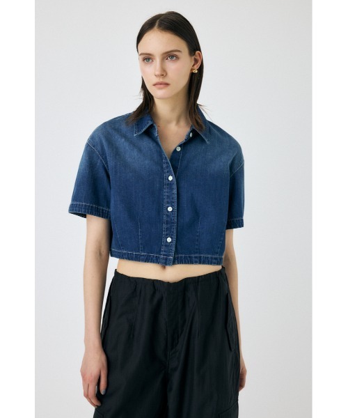 MOUSSY(マウジー)の「【セットアップ対応】DENIM CROP シャツ(シャツ/ブラウス・レディース・ブルー/ワンウォッシュ・FREE)」の21枚目の写真