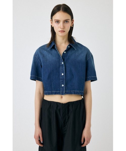MOUSSY(マウジー)の「【セットアップ対応】DENIM CROP シャツ(シャツ/ブラウス・レディース・ブルー/ワンウォッシュ・FREE)」の19枚目の写真