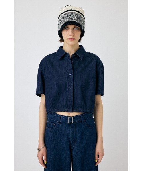 MOUSSY(マウジー)の「【セットアップ対応】DENIM CROP シャツ(シャツ/ブラウス・レディース・ブルー/ワンウォッシュ・FREE)」の16枚目の写真