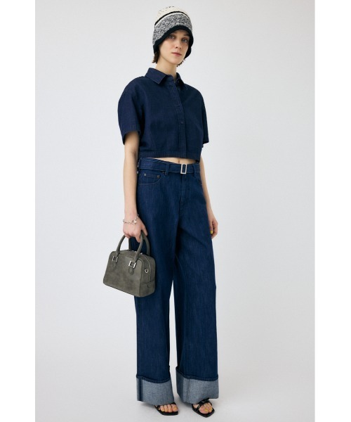 MOUSSY(マウジー)の「【セットアップ対応】DENIM CROP シャツ(シャツ/ブラウス・レディース・ブルー/ワンウォッシュ・FREE)」の15枚目の写真