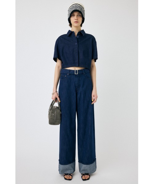 MOUSSY(マウジー)の「【セットアップ対応】DENIM CROP シャツ(シャツ/ブラウス・レディース・ブルー/ワンウォッシュ・FREE)」の13枚目の写真