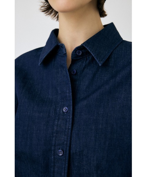 MOUSSY(マウジー)の「【セットアップ対応】DENIM CROP シャツ(シャツ/ブラウス・レディース・ブルー/ワンウォッシュ・FREE)」の8枚目の写真