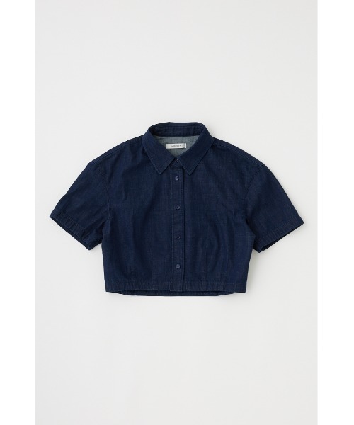 MOUSSY(マウジー)の「【セットアップ対応】DENIM CROP シャツ(シャツ/ブラウス・レディース・ブルー/ワンウォッシュ・FREE)」の4枚目の写真