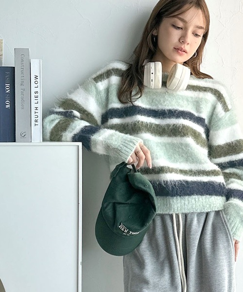 セール】【mily bilet】カラフルミックスで視線釘付け。マルチボーダー