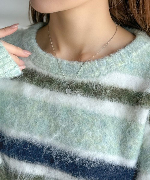 mily bilet(ミウィビレット)の「【mily bilet】カラフルミックスで視線釘付け。マルチボーダーシャギーニットプルオーバー(長袖)(ニット/セーター・レディース・アイボリー/ブルー/パープル・SMALL/MEDIUM/LARGE/X-LARGE)」の22枚目の写真