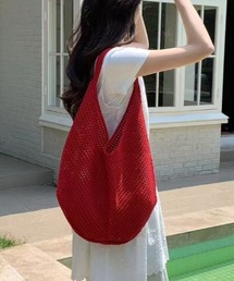 シンプルメッシュニットバッグ