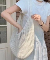 シンプルメッシュニットバッグ