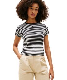 スリムエッセンシャルリブショートスリーブTシャツ