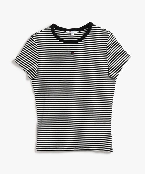 tommy jeans(トミー ジーンズ)の「スリムエッセンシャルリブショートスリーブTシャツ(Tシャツ/カットソー・レディース・マルチ/ブラック/レッド・MEDIUM/SMALL/LARGE/X-SMALL)」の7枚目の写真