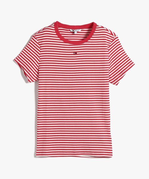 tommy jeans(トミー ジーンズ)の「スリムエッセンシャルリブショートスリーブTシャツ(Tシャツ/カットソー・レディース・マルチ/ブラック/レッド・MEDIUM/SMALL/LARGE/X-SMALL)」の12枚目の写真