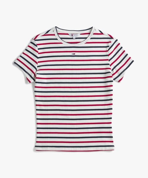 tommy jeans(トミー ジーンズ)の「スリムエッセンシャルリブショートスリーブTシャツ(Tシャツ/カットソー・レディース・マルチ/ブラック/レッド・MEDIUM/SMALL/LARGE/X-SMALL)」の17枚目の写真
