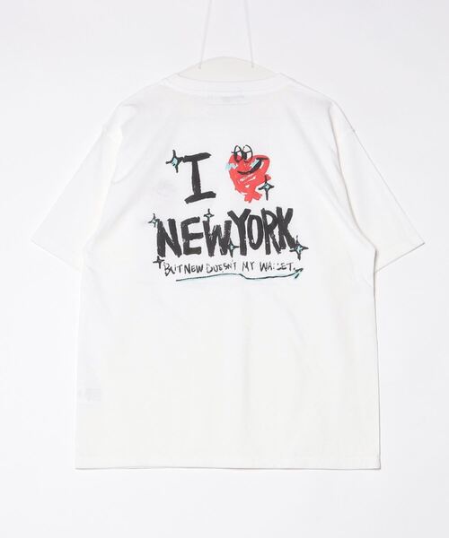 make a ray!(メイク ア レイ!)の「【82】ハートワンポイント刺繍 発泡プリントTシャツ/バックプリント/メンズ/レディース(Tシャツ/カットソー・レディース・ブラック/ネイビー/ホワイト・M/L)」の7枚目の写真