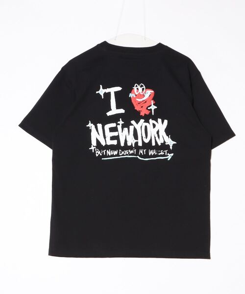 make a ray!(メイク ア レイ!)の「【82】ハートワンポイント刺繍 発泡プリントTシャツ/バックプリント/メンズ/レディース(Tシャツ/カットソー・レディース・ブラック/ネイビー/ホワイト・M/L)」の9枚目の写真