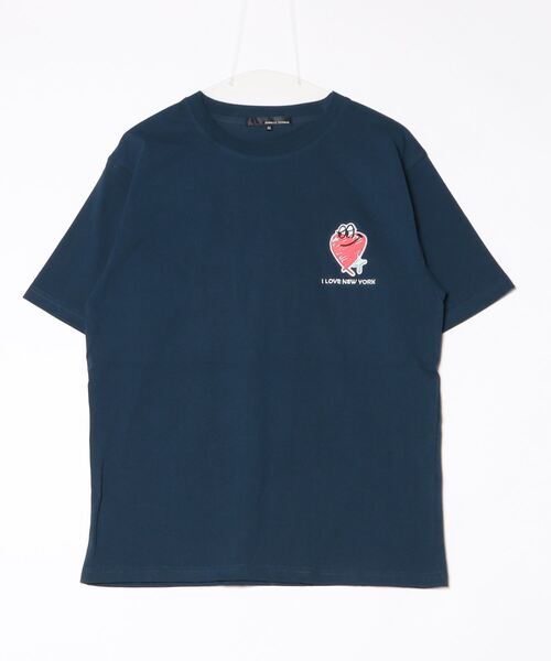 make a ray!(メイク ア レイ!)の「【82】ハートワンポイント刺繍 発泡プリントTシャツ/バックプリント/メンズ/レディース(Tシャツ/カットソー・レディース・ブラック/ネイビー/ホワイト・M/L)」の10枚目の写真