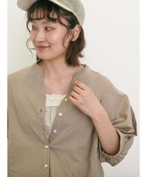 Samansa Mos2 | 【接触冷感】胸元レースギャザーキャミソール(Tシャツ/カットソー)