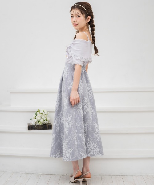 couture BY ROJITA(クチュールバイロジータ)の「オフショルドッキングワンピース(ワンピース・レディース・パープル/ホワイト/ブラック・FREE)」の8枚目の写真