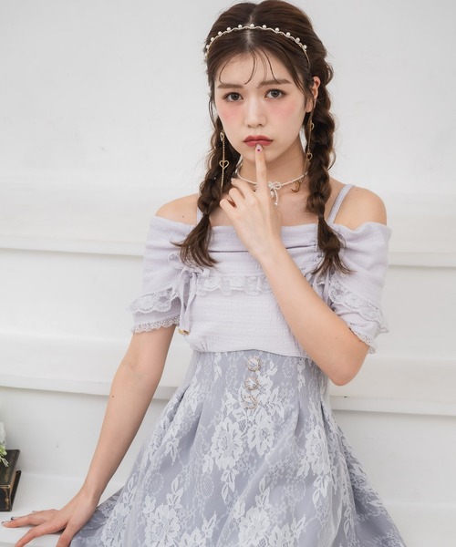 couture BY ROJITA(クチュールバイロジータ)の「オフショルドッキングワンピース(ワンピース・レディース・パープル/ホワイト/ブラック・FREE)」の21枚目の写真