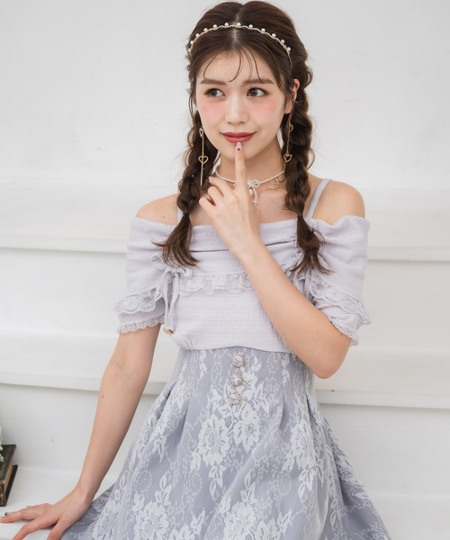 ROJITA ロジータ BIGリボンオフショルワンピース ロジータ ROJITA BIGリボンオフショルワンピース （ブルー