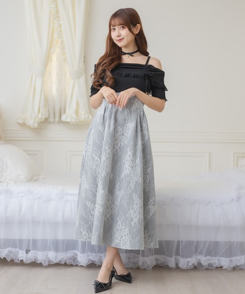 couture BY ROJITA(クチュールバイロジータ)の「オフショルドッキングワンピース(ワンピース・レディース・パープル/ホワイト/ブラック・FREE)」の10枚目の写真