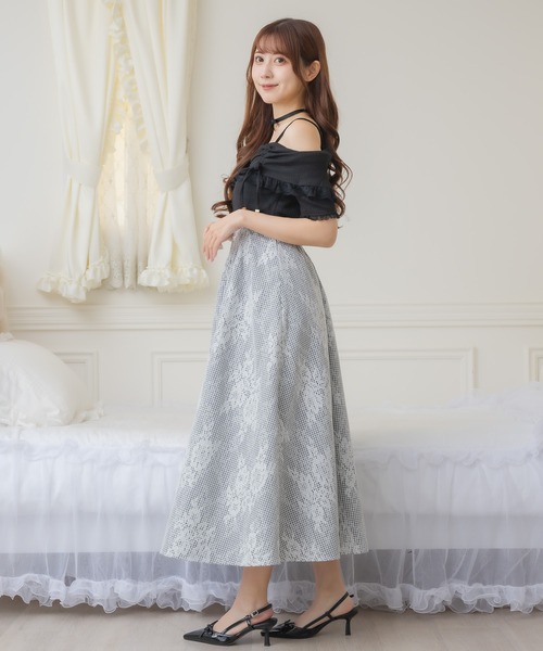 couture BY ROJITA(クチュールバイロジータ)の「オフショルドッキングワンピース(ワンピース・レディース・パープル/ホワイト/ブラック・FREE)」の12枚目の写真