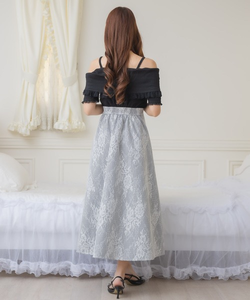 couture BY ROJITA(クチュールバイロジータ)の「オフショルドッキングワンピース(ワンピース・レディース・パープル/ホワイト/ブラック・FREE)」の14枚目の写真