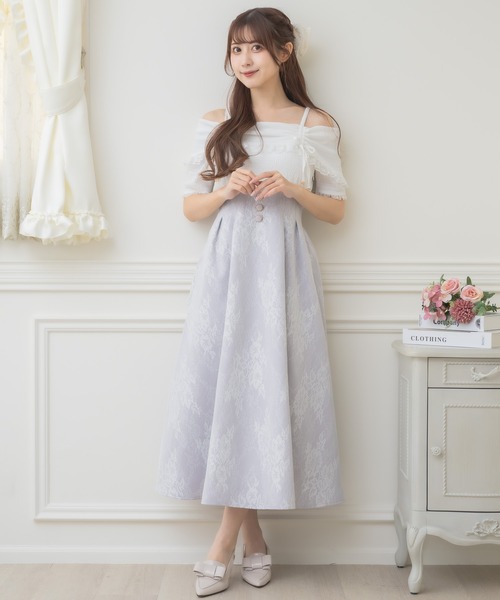 couture BY ROJITA(クチュールバイロジータ)の「オフショルドッキングワンピース(ワンピース・レディース・パープル/ホワイト/ブラック・FREE)」の15枚目の写真